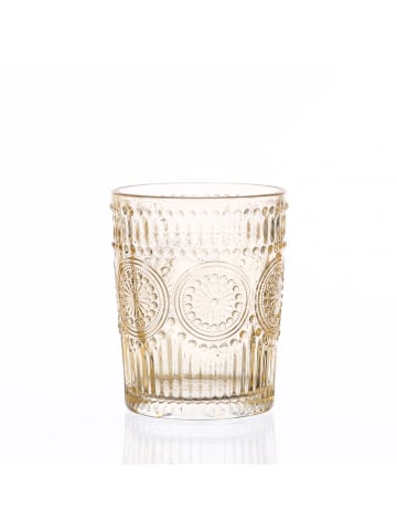 MARELIDA Trinkglas Wasserglas Vintage Boho 280ml in gelb