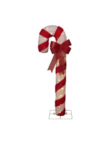 MARELIDA LED Zuckerstange XXL Gartendeko Weihnachtsdeko H: 1,2m in rot, weiß