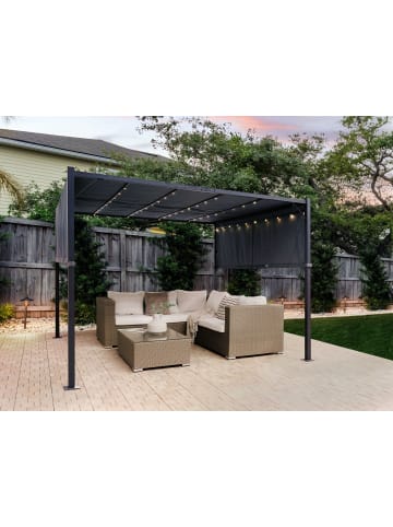 Beliani Garten-Pergola PARGA in Grau/Schwarz - (W) 310 x (H) 215 x (L) 310 cm