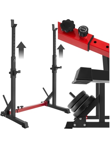 tectake Squat Rack Apollo bodenschonende Kunststoffkappen, inklusive 2 Aufnahmen für Han
