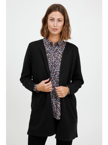 Fransa Cardigan FRCECARDI 3 Cardigan - 20609758  Langer Cardigan mit Strukturmuster in schwarz