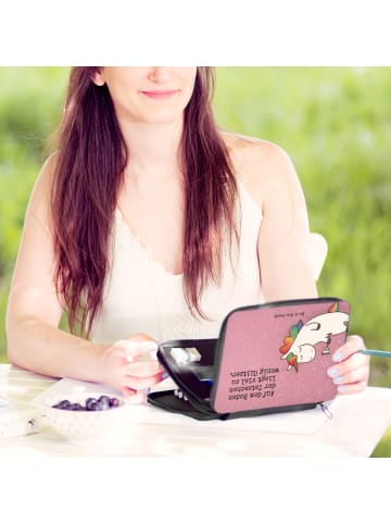 Mr. & Mrs. Panda Etui Einhorn Blümchentail Design mit Spruch in Weiß