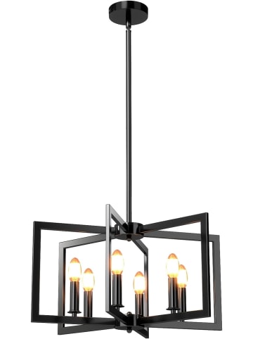 COSTWAY 6-flammig Deckenleuchte industriell 67-157 cm in Schwarz