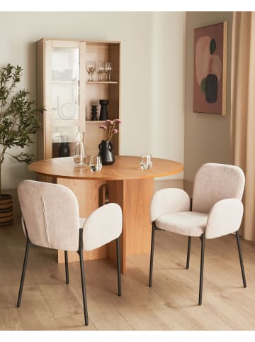 Beliani 2er-Set Esszimmerstuhl ALBEE in Beige/Schwarz