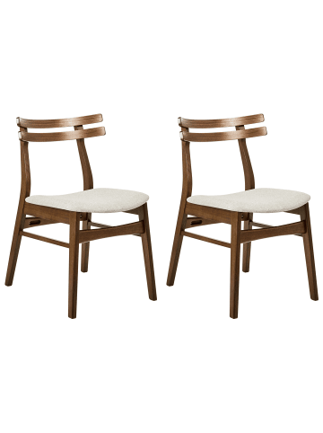 Beliani 2er-Set Esszimmerstuhl CYNTHIANA in Braun/Beige