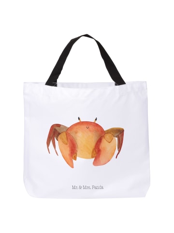 Mr. & Mrs. Panda Strandtasche Sternzeichen Krebs ohne Spruch in Weiß