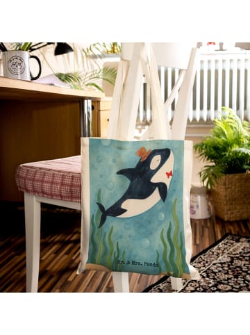 Mr. & Mrs. Panda Tragetasche Orca Zylinder Design ohne Spruch in Weiß