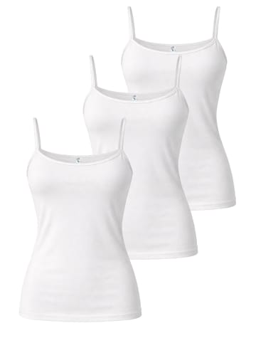 Haasis Bodywear 3er-Set: Spaghettitop in weiß