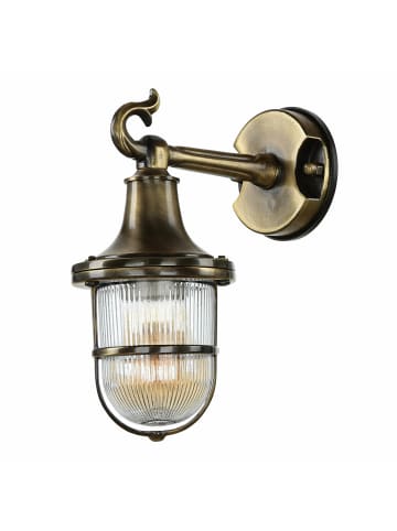 Licht-Erlebnisse Außen Wandlampe (B)11.5 x (H)25 cm in Messing Antik