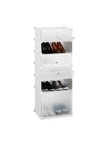 relaxdays Schuhregal in Weiß - (B)37 x (H)52 x (T)9 cm