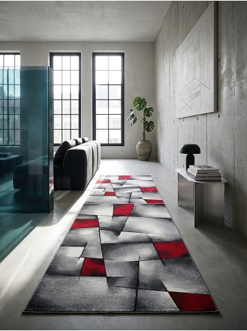 KADIMA DESIGN Teppichläufer Patchwork pflegeleicht Wohnzimmer Schlafzimmer Flur in Rot