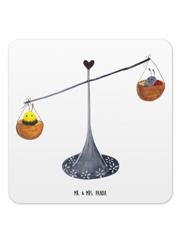 Mr. & Mrs. Panda Untersetzer für Gläser Sternzeichen Waage ohne ... in Weiß
