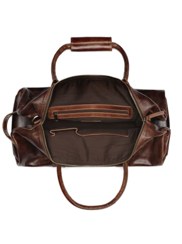 SID & VAIN Leder-Reisetasche echt Leder Weekender groß braun-46-cm in braun