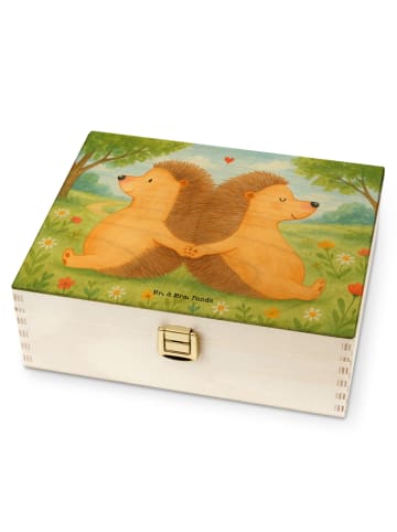 Mr. & Mrs. Panda Teedose Igel händchenhaltend Design ohne Spruch in Weiß