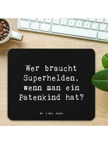Mr. & Mrs. Panda Mauspad Spruch Patenkind Wunder mit Spruch in Schwarz