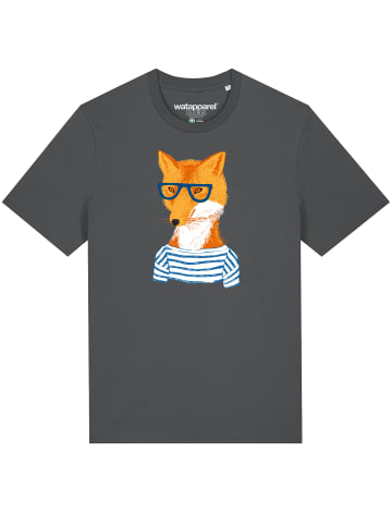 wat? Apparel T-Shirt Fuchs in Grau