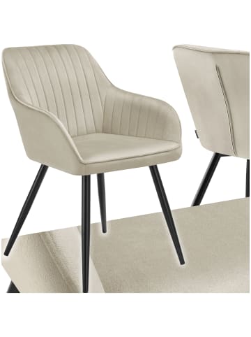 tectake Polstersessel gepolstert, in Samtoptik, gesteppt, 58 x 62 x 82 cm
