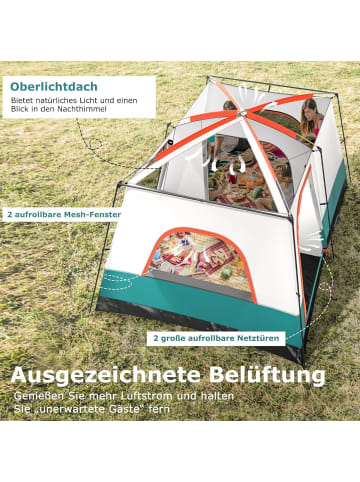 COSTWAY Zelt für 4-6 Personen 3,2 x 2,1 x 1,8 m in Grün