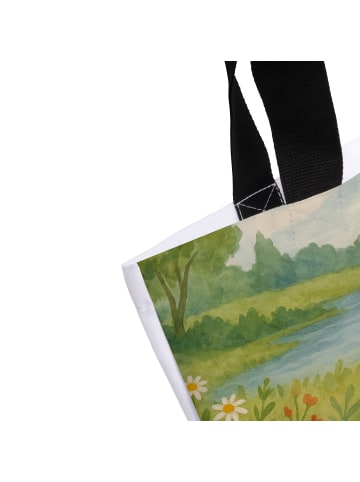 Mr. & Mrs. Panda Einkaufstasche Otter Blumenstrauß Design ohne S... in Weiß