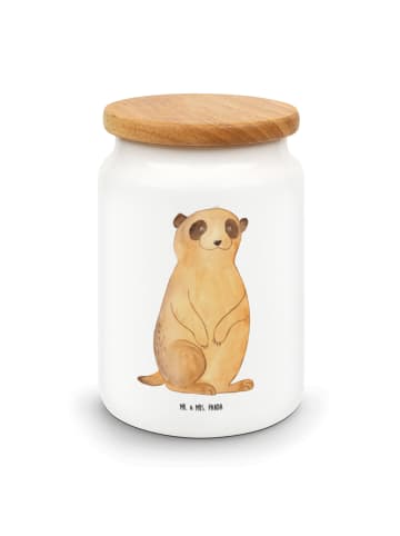 Mr. & Mrs. Panda behälter Erdmännchen ohne Spruch in Weiß