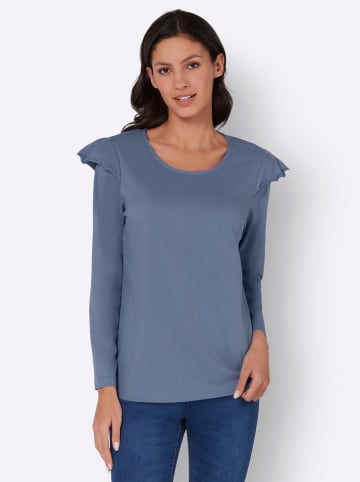 Sieh an! Langarmshirt in taubenblau