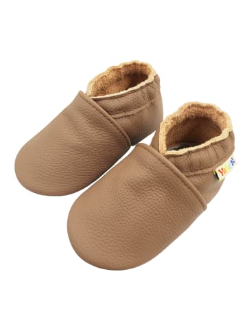 Yalion Baby-Wanderschuhe aus Leder, bequeme, rutschfeste Sohlen - hellbraun