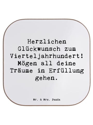 Mr. & Mrs. Panda Tischschoner Spruch 25. Geburtstag Freude mit S... in Weiß