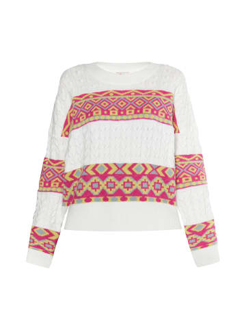 IZIA Damen Pullover in Weiss Mehrfarbig