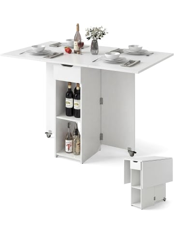 COSTWAY Esstisch klappbar 120 x 72 x 75 cm in Weiß