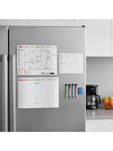 relaxdays 3-teiliges Whiteboard-Set in Weiß