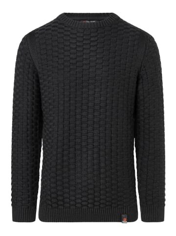 Timezone Strickpullover Rundhals 3D Muster Regular Fit in Schwarz