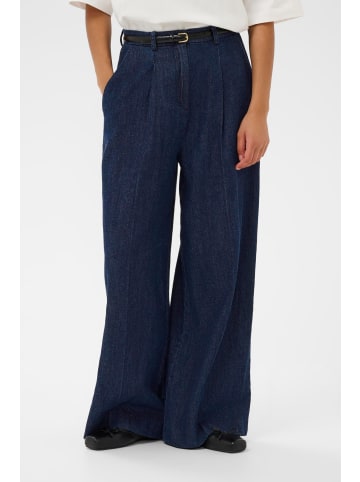 Soaked in Luxury Hose SLChaman Gerade Passform in Dark Blue Denim