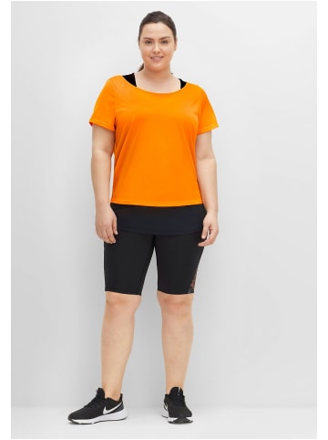 sheego Shirt und Top in orange+schwarz