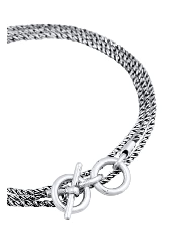 KUZZOI Armband 925 Sterling Silber in Grau