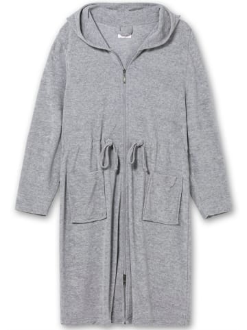 sheego Bademantel in grau-meliert