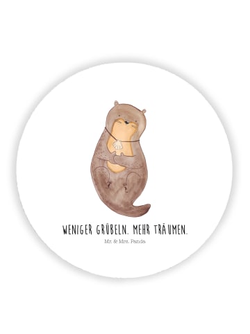 Mr. & Mrs. Panda Kühlschrankmagnet Otter Muschel mit Spruch in Weiß