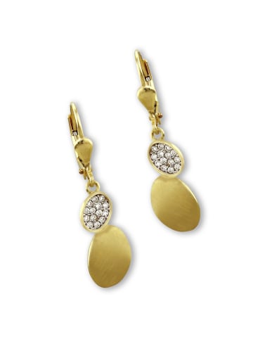 GoldDream Echtgold, 333er Gelbgold Damen Ohrhänger Oval Ohrring ca. 33mm
