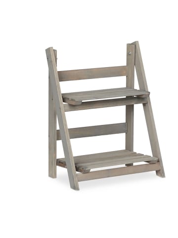 relaxdays Blumentreppe in Grau - (B)41 x (H)51,5 x (T)24 cm