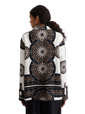 Marc O'Polo Print-Leinenbluse regular in multi/ white cotton
