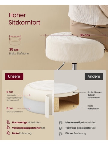 VASAGLE 2er-Set: Barhocker in Cremeweiß - (B)38 x (H)(44-60) x (T)38 cm