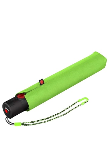 Knirps U.200 Ultra Light Duomatic - Taschenschirm Regenschirm (black with rose coating) in neon green