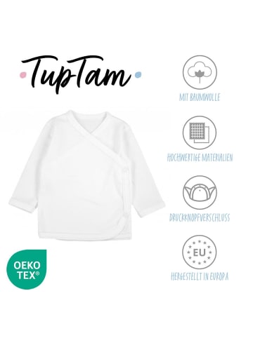 TupTam 5er- Set Wickelshirts in weiß