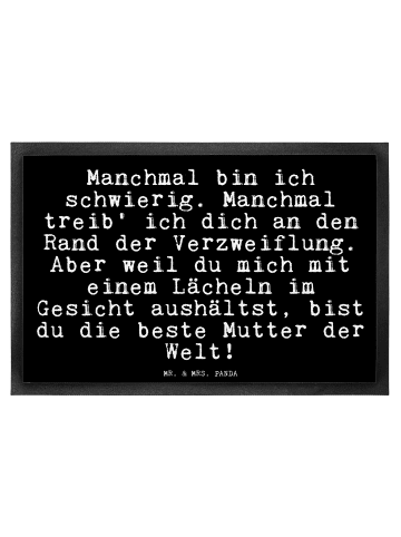 Mr. & Mrs. Panda Schmutzfangteppich Manchmal bin ich schwierig..... in Schwarz