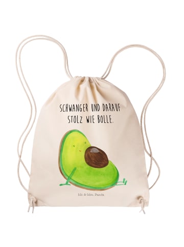 Mr. & Mrs. Panda gymnastiktasche Avocado Schwangerschaft mit Spruch in Creme