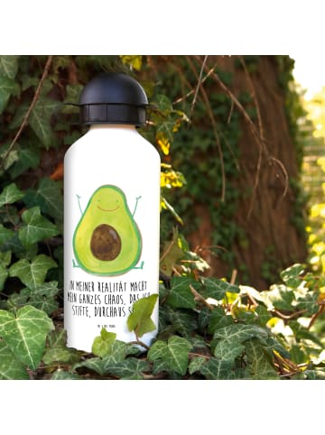 Mr. & Mrs. Panda Trinkflasche Avocado Glücklich mit Spruch in Weiß