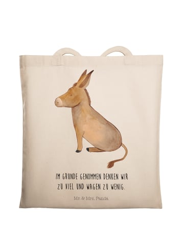 Mr. & Mrs. Panda Tasche Esel mit Spruch in Creme