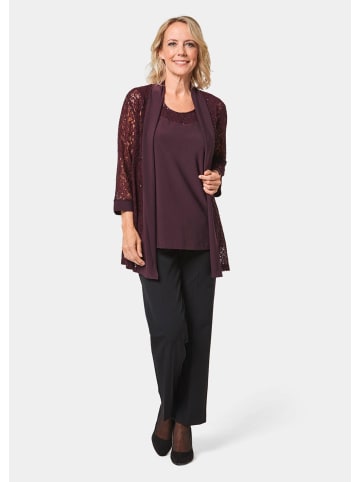 GOLDNER Set (Spitzenjacke und Top) Set aus glitzerndem Spitzenjäckchen und Top in beere