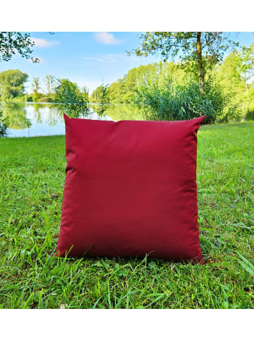JACK 1x Outdoor Kissenhülle 40x40cm Uni in Burgund