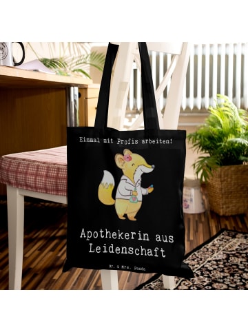 Mr. & Mrs. Panda Shopping Tasche Apothekerin Leidenschaft mit Sp... in Schwarz