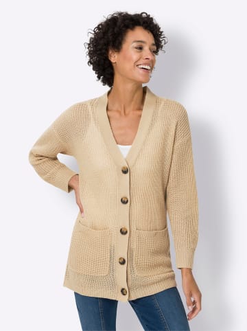 Sieh an! Longstrickjacke in sand